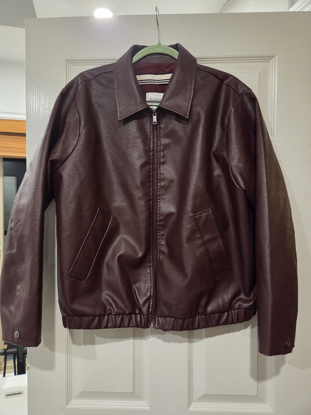 Saint Laurent Deep Burgundy Leather Bomber Jacket